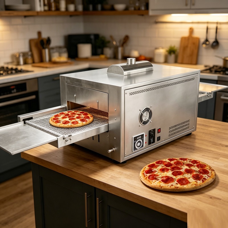 Pizza Conveyor Oven - Paslanmaz Çelik Zincirli Ekmek Pişirme Makineli