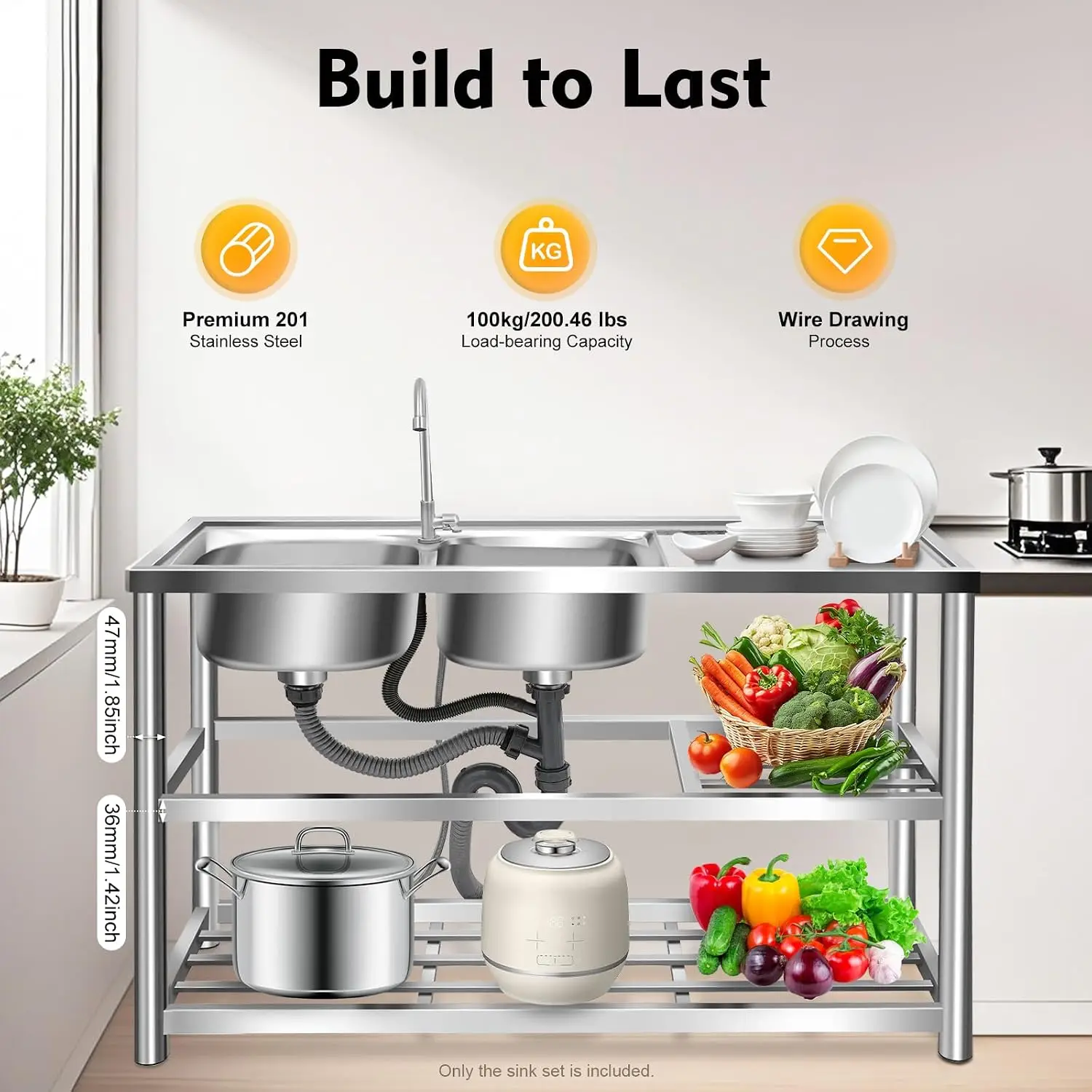 3 Katmanlı Ayaklı Paslanmaz Çe - Commercial Kitchen Set incelemesi ve fiyatı